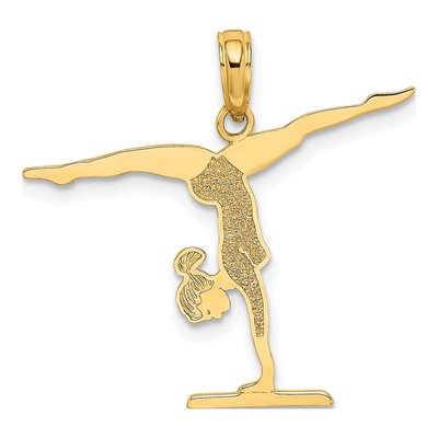 10K Yellow Gold Gymnastics Floor Pendant