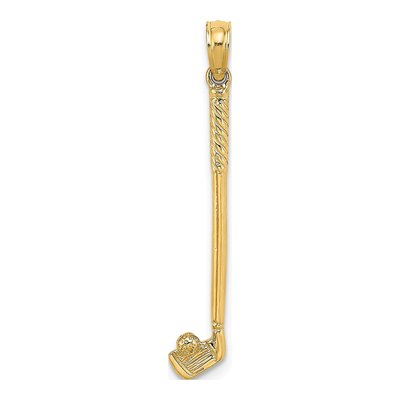 10K Yellow Gold Golf Club Ball Pendant