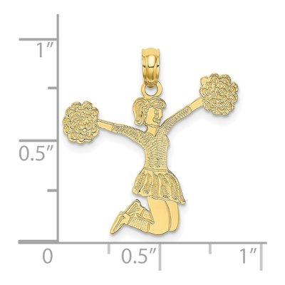 10K Yellow Gold Cheerleader Pendant – view 4