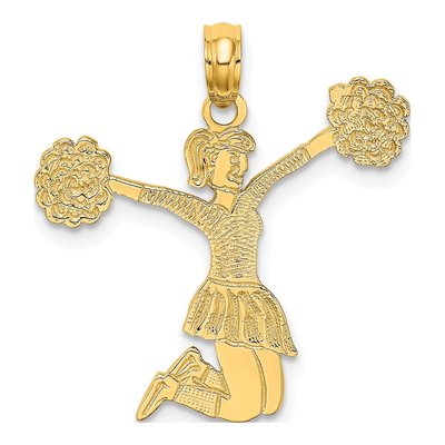 10K Yellow Gold Cheerleader Pendant