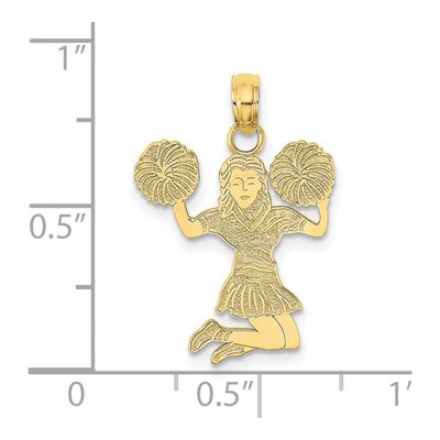 10K Yellow Gold Cheerleader Pendant – view 5