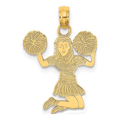 10K Yellow Gold Cheerleader Pendant