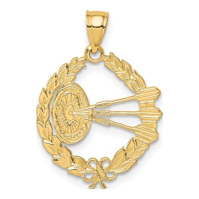 10K Yellow Gold Dart Board Darts Charm