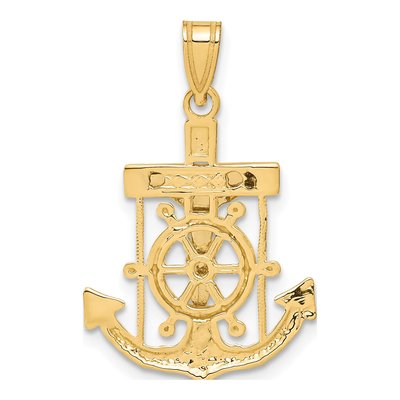 10K Two-Tone Gold Mariners Crucifix Pendant – view 5