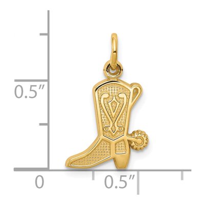 10K Yellow Gold Cowboy Boot Pendant – view 4