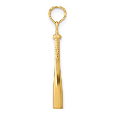 10K Yellow Gold 3-D Baseball Bat Pendant – view 3
