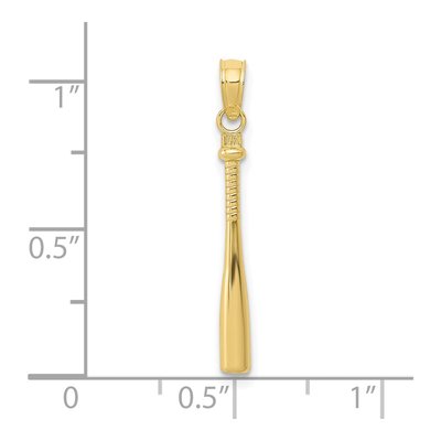 10K Yellow Gold 3-D Baseball Bat Pendant – view 4