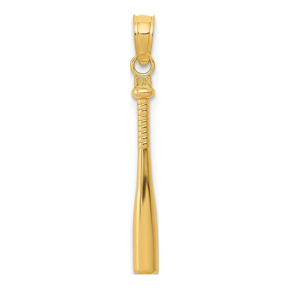 Product photo | 10K Yellow Gold 3-D Baseball Bat Pendant | pendant | fine jewelry
