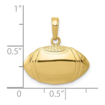 10K Yellow Gold Football Profile Pendant – view 5