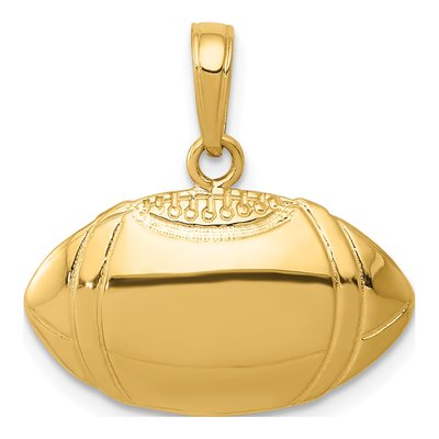 10K Yellow Gold Football Profile Pendant