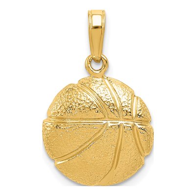 10K Yellow Gold Basketball Pendant