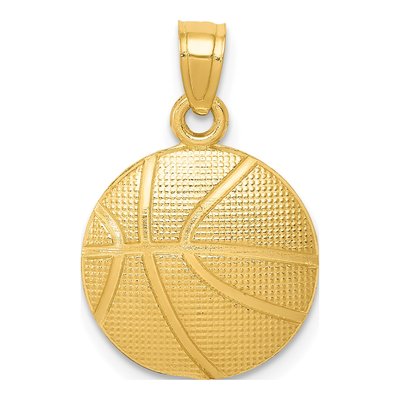 10K Yellow Gold Basketball Pendant