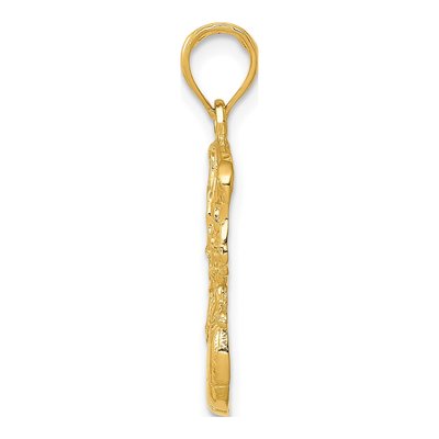 10K Yellow Gold Basketball Net Pendant – view 3
