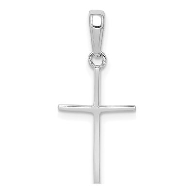 10K White Gold Cross Pendant
