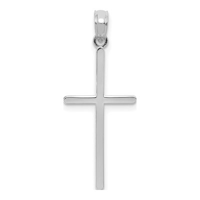 10K White Gold Cross Pendant