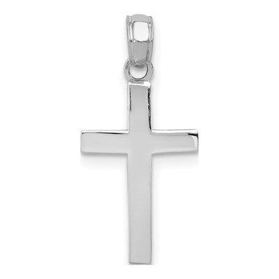 10K White Gold Latin Cross Pendant