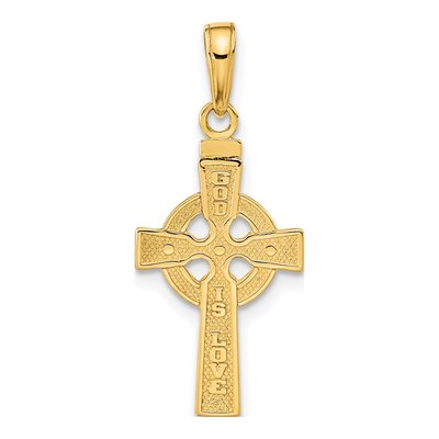 10K Yellow Gold Reversible Celtic Cross Pendant