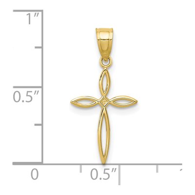 10K Yellow Gold Passion Cross Pendant – view 4