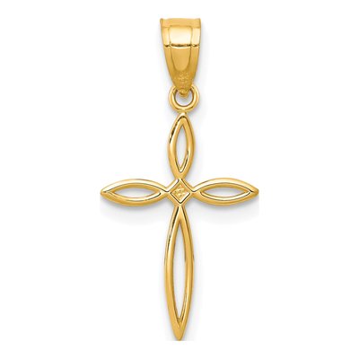 10K Yellow Gold Passion Cross Pendant