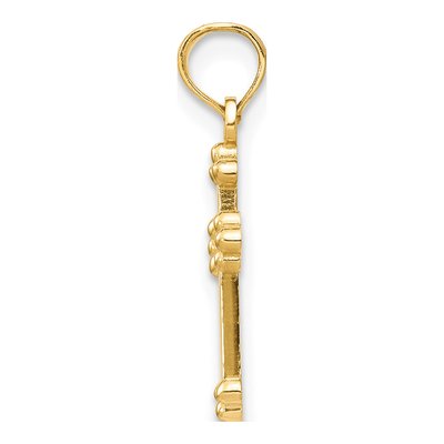 10K Yellow Gold Small Budded Cross Pendant – view 3