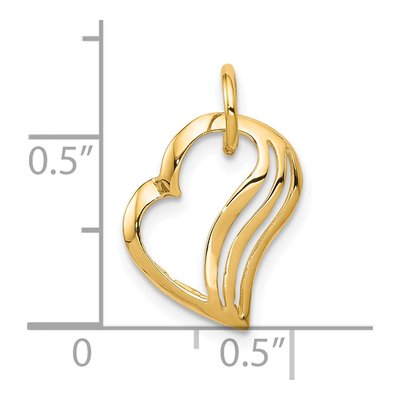 10K Yellow Gold Abstract Heart Pendant – view 4