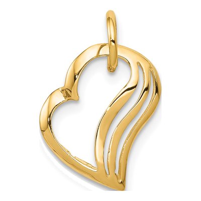 10K Yellow Gold Abstract Heart Pendant