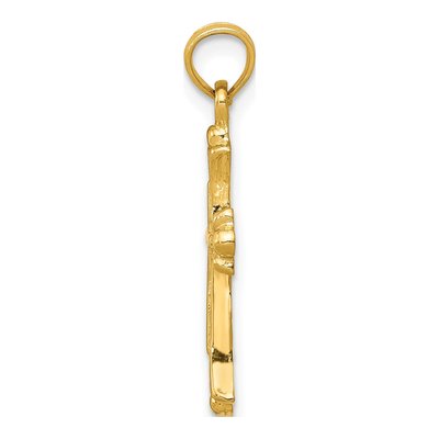 10K Yellow Gold Budded Cross Pendant – view 3