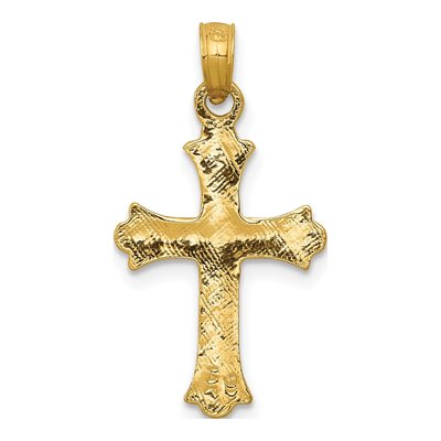 10K Yellow Gold Budded Cross Pendant – view 5