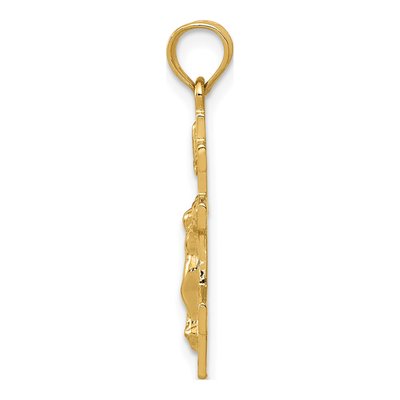 10K Yellow Gold Eastern Orthodox Crucifix Charm – view 3