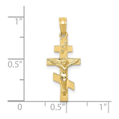 10K Yellow Gold Eastern Orthodox Crucifix Charm – view 4