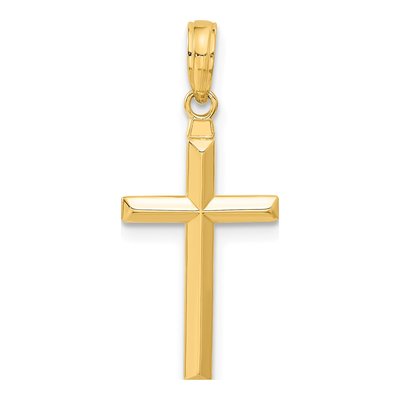 10K Yellow Gold Reversible Latin Cross Pendant