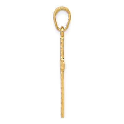 10K Yellow Gold Textured Latin Cross Pendant – view 3