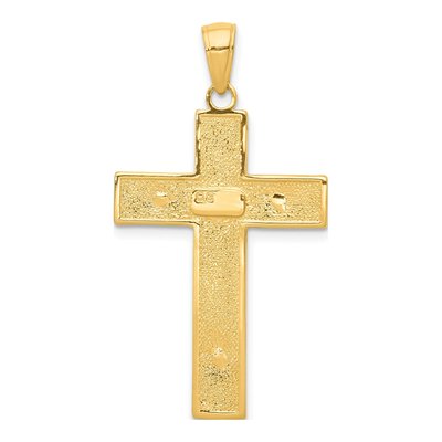 10K Yellow Gold Textured Crucifix Pendant – view 5
