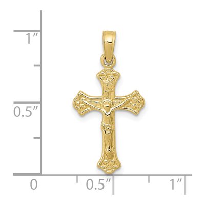 10K Yellow Gold INRI Crucifix Pendant – view 4