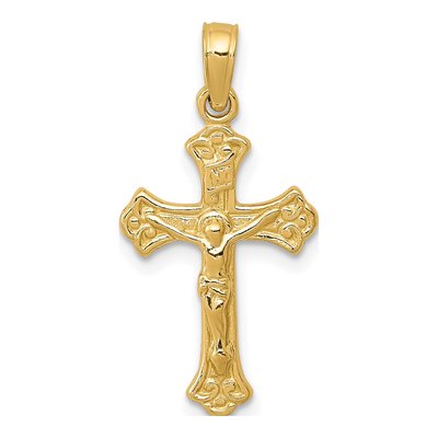 10K Yellow Gold INRI Crucifix Pendant