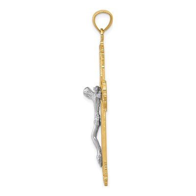 10K Two-Tone Gold Crucifix Pendant – view 3