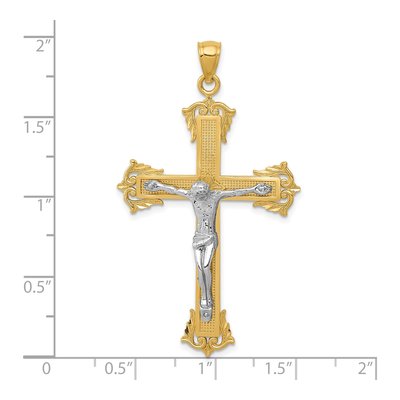 10K Two-Tone Gold Crucifix Pendant – view 4