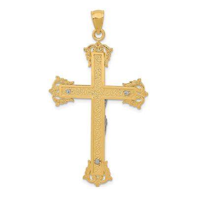 10K Two-Tone Gold Crucifix Pendant – view 5