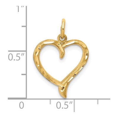 10K Yellow Gold Cut-Out Heart Pendant – view 4