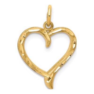 10K Yellow Gold Cut-Out Heart Pendant
