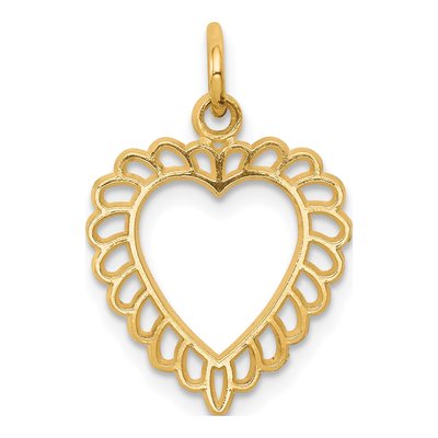 10K Yellow Gold Scalloped Heart Pendant