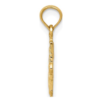 10K Yellow Gold Miniature Four Way Medal Pendant – view 3