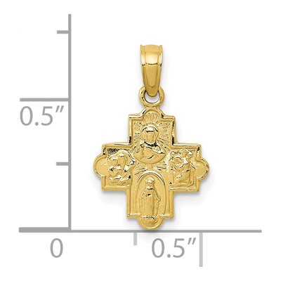10K Yellow Gold Miniature Four Way Medal Pendant – view 4