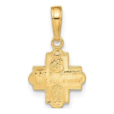 10K Yellow Gold Miniature Four Way Medal Pendant – view 5
