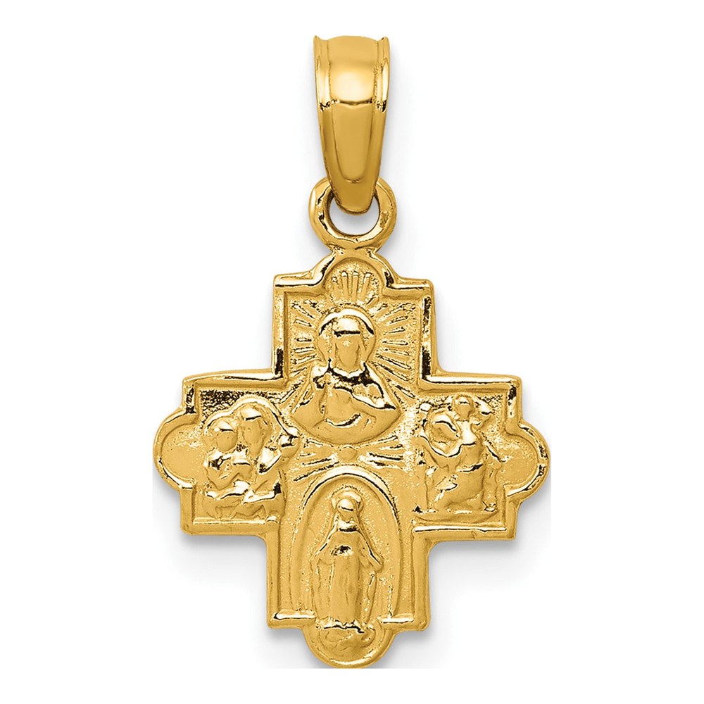 10K Yellow Gold Miniature Four Way Medal Pendant