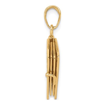 10K Yellow Gold 3D Holy Bible Pendant – view 3