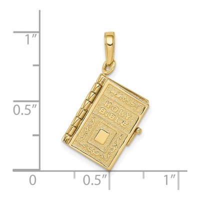10K Yellow Gold 3D Holy Bible Pendant – view 4