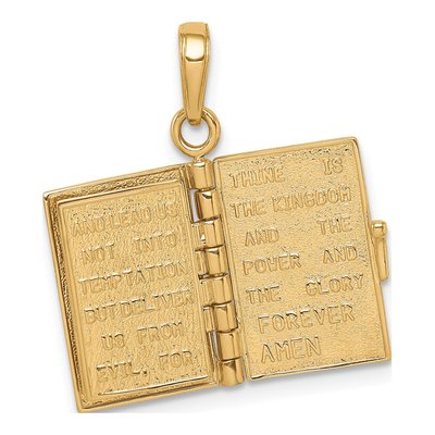 10K Yellow Gold 3D Holy Bible Pendant – view 6