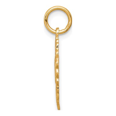 10K Yellow Gold Scalloped Heart Pendant – view 3
