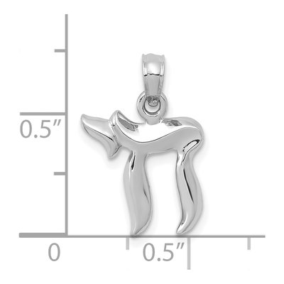 10K White Gold Small Chai Pendant – view 3